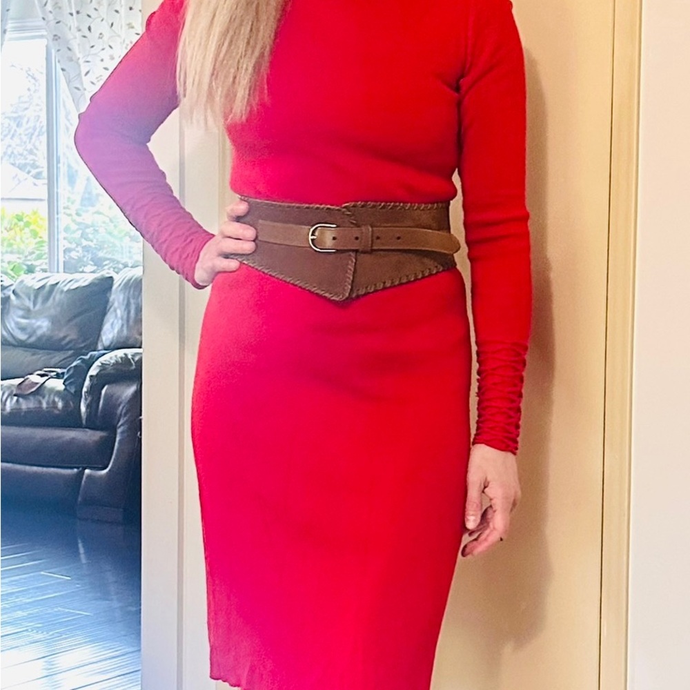 Red Midi Long Sleeve Turtle Neck Dress bought from Victoria’s Secret